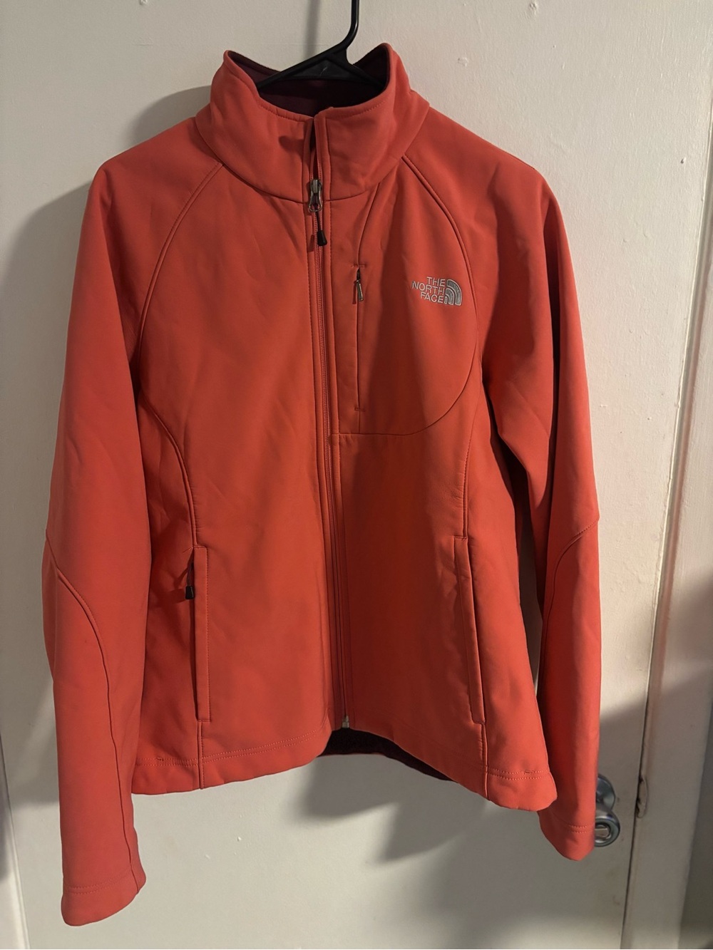 The North Face Women’s Coral Orange Softshell Fleece Jacket Size Large